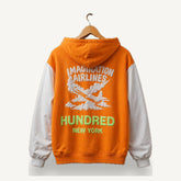 Imagination Airlines Hoodie — Orange / White — HOD-01_imagination-hoodie_orange_01-back