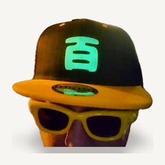 百 Snapback Cap — Black / Yellow — CAP-01_hyaku-snapback_black-yellow_01