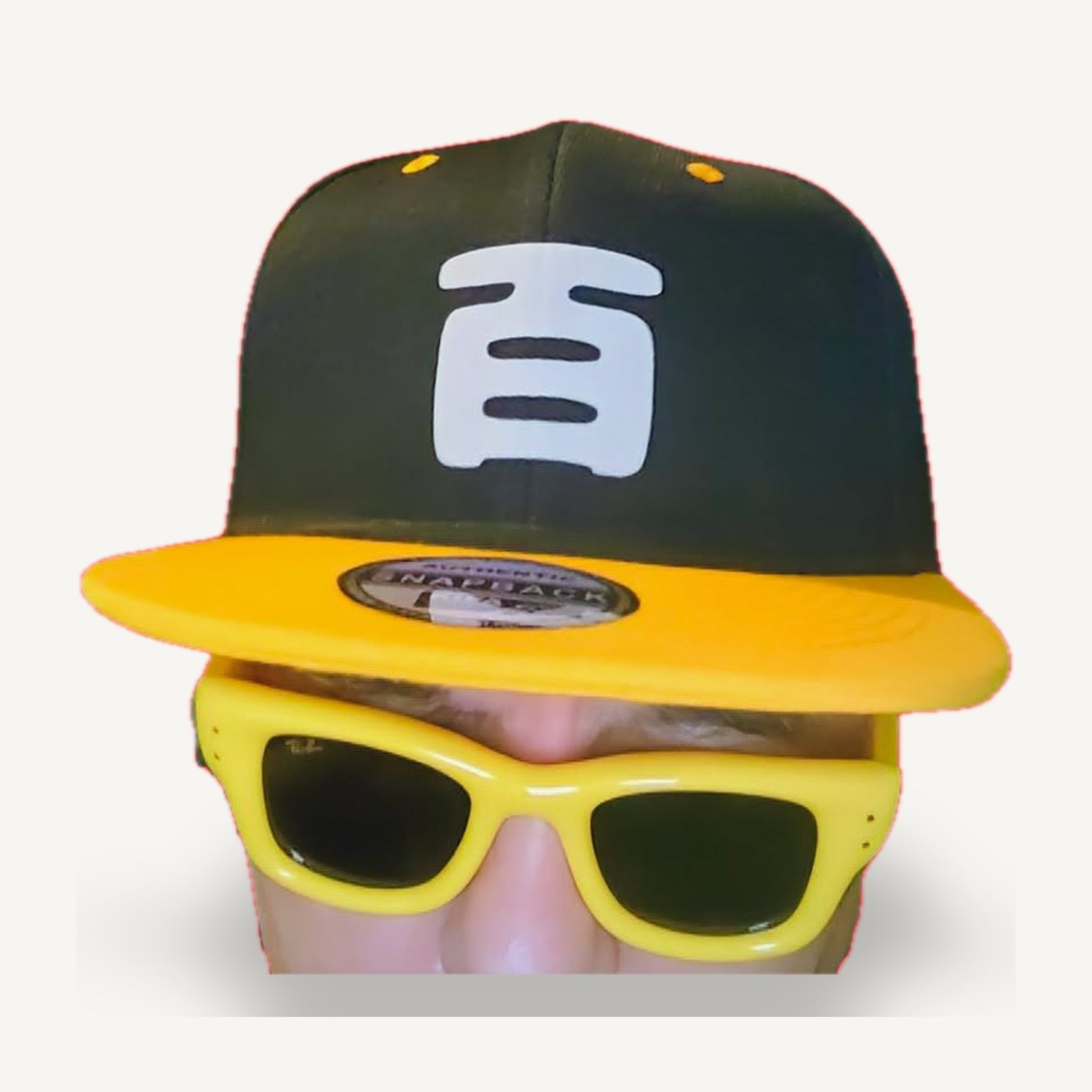 百 Snapback Cap — Black / Yellow — CAP-01_hyaku-snapback_black-yellow_02