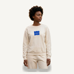 Bubble Logo Crewneck — Natural — CRW-01_bubble-crewneck_natural_02-model