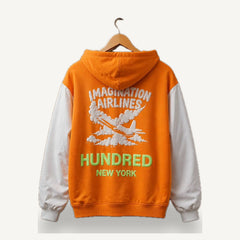 Imagination Airlines Hoodie — Orange / White — HOD-01_imagination-hoodie_orange_01-back