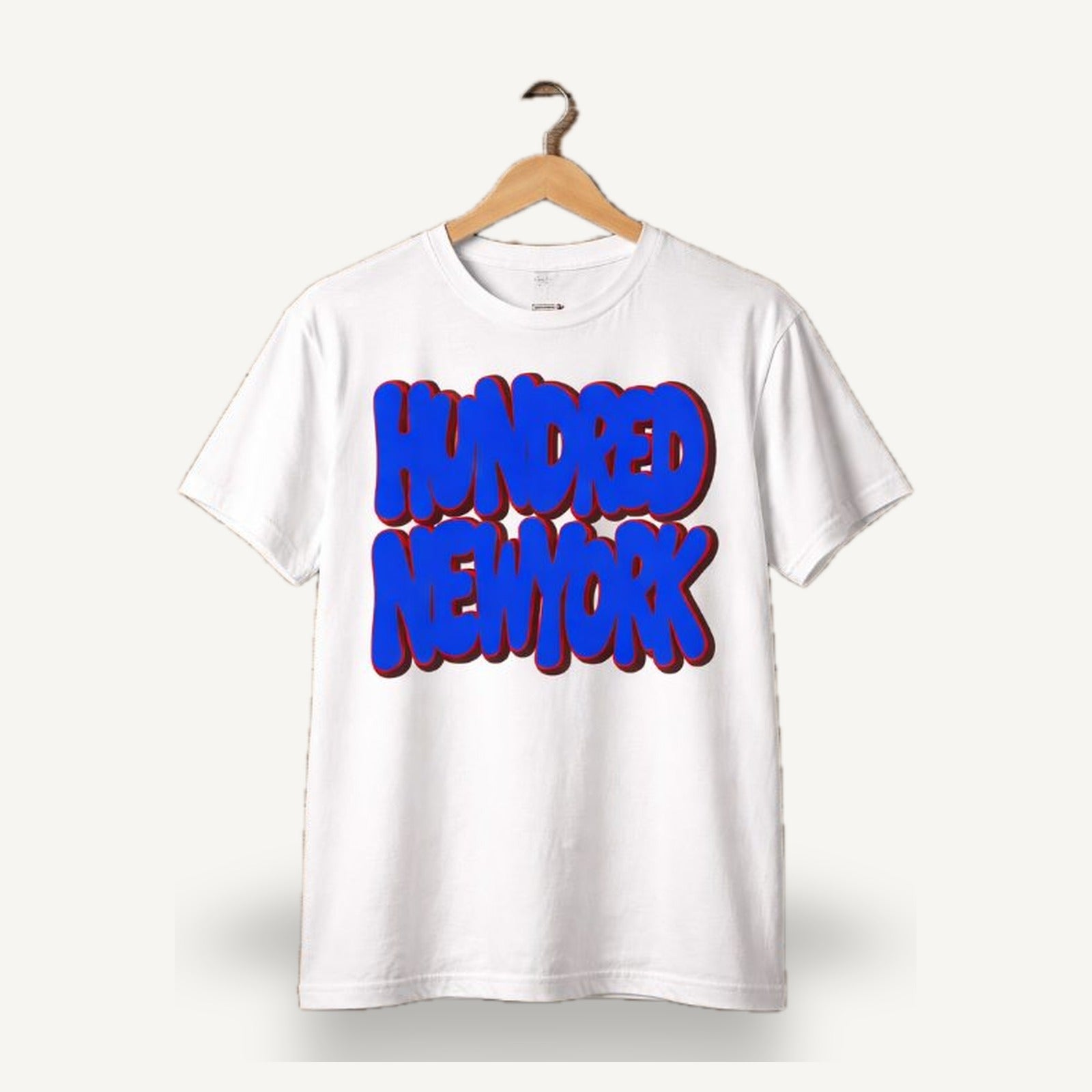 Bubble Logo Tee — Blue on White — TEE-11_bubble-blue-red_white_01